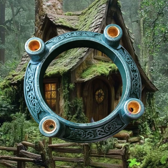 Green Celtic Ring Candle Holder - Picture 1 of 6